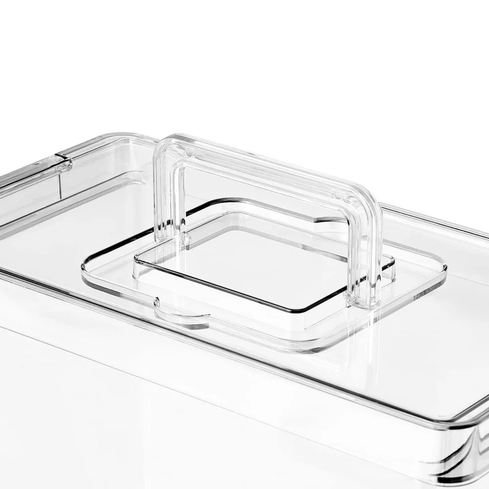 Clear Letter Hanging File Folder Storage Case with Latching Lid & Handle